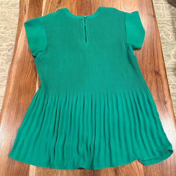 Adrianna Papell Green Pleated Blouse - Picture 8 of 9